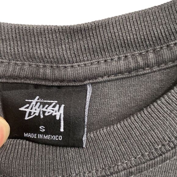 Stussy LSD Tribe Short Sleeve T-Shirt Tee in Black Graphic Crewneck Peace Sign - Picture 8 of 13